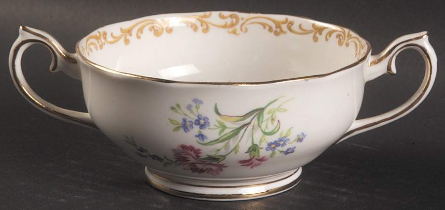 Nosegay Footed Cream Soup Bowl by Royal Albert-1