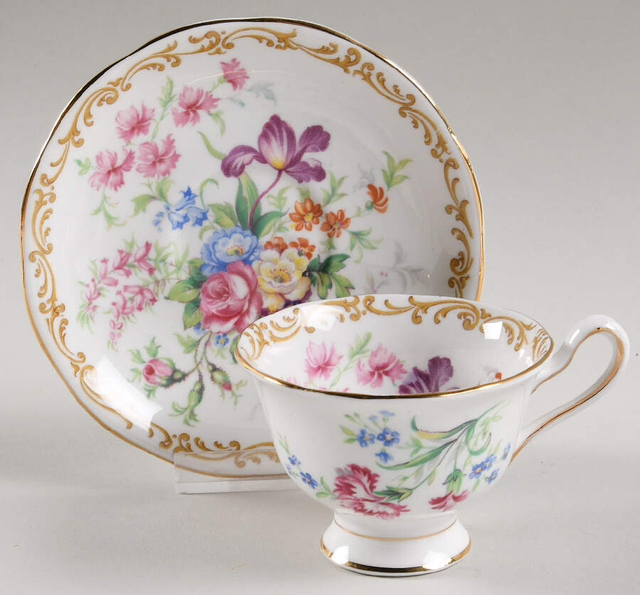 Nosegay Footed Demitasse Cup & Saucer Set by Royal Albert-1