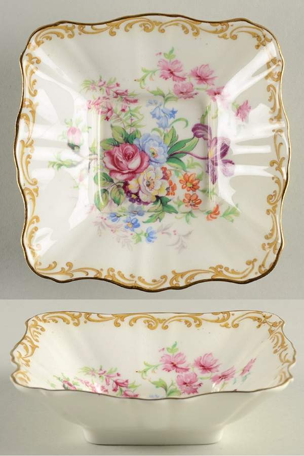 Nosegay Small Square Sweet Meat Dish by Royal Albert-1