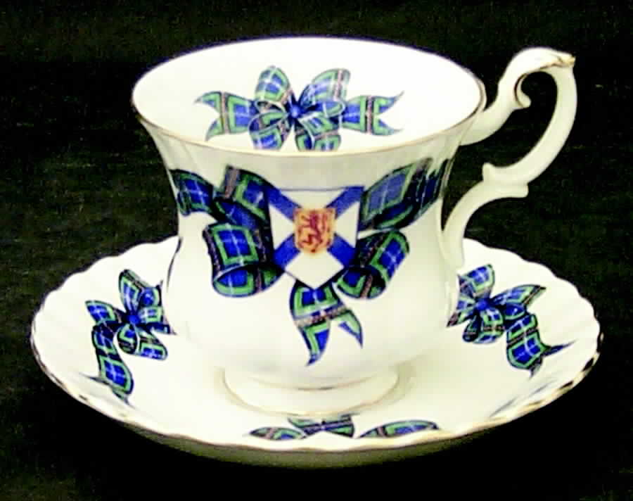 Nova Scotia Tartan Footed Demitasse Cup & Saucer Set by Royal Albert-1