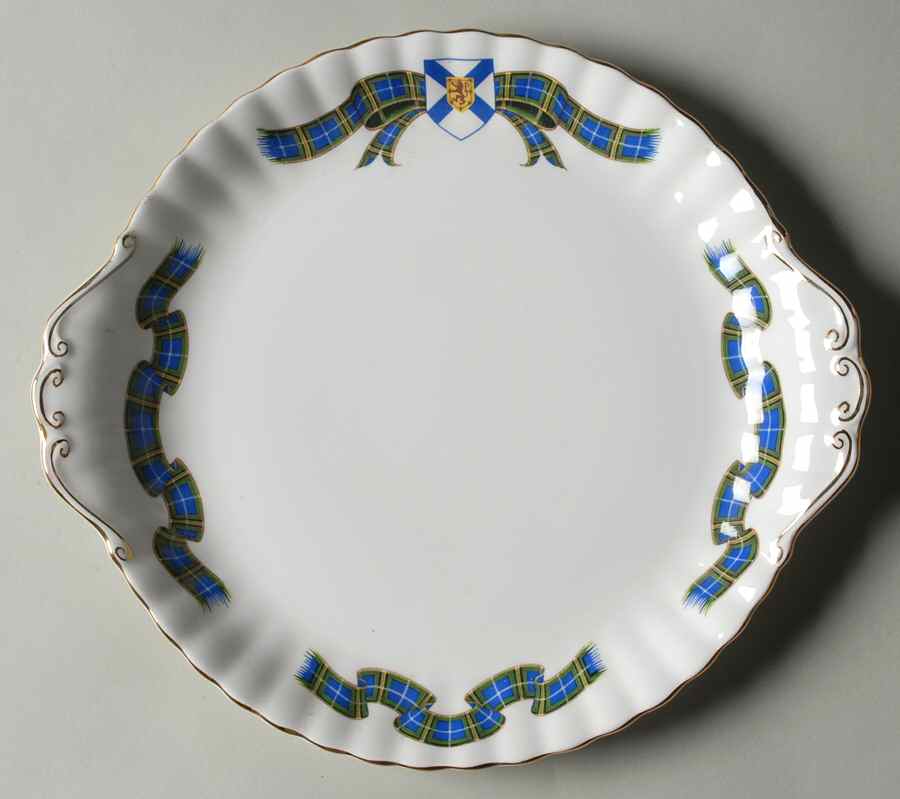 Nova Scotia Tartan Handled Cake Plate by Royal Albert-1
