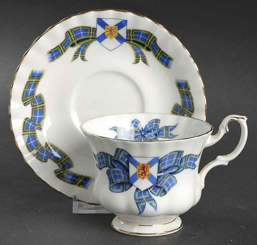 Nova Scotia Tartan Footed Cup & Saucer Set by Royal Albert-1