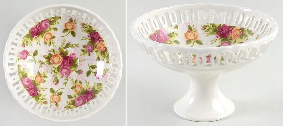 Old Country Roses Round Compote (Height X Width) by Royal Albert-1