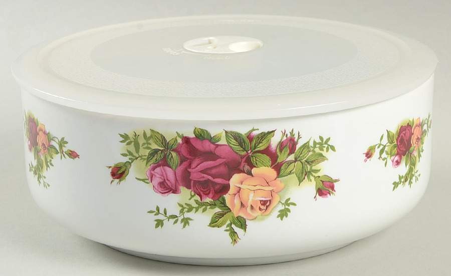 Old Country Roses 6" Storage Bowl Ceramic with Plastic Lid by Royal Albert-1
