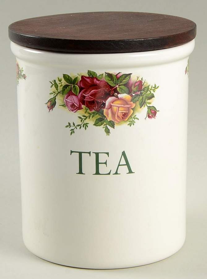 Old Country Roses Tea Canister & Wood Lid by Royal Albert-1