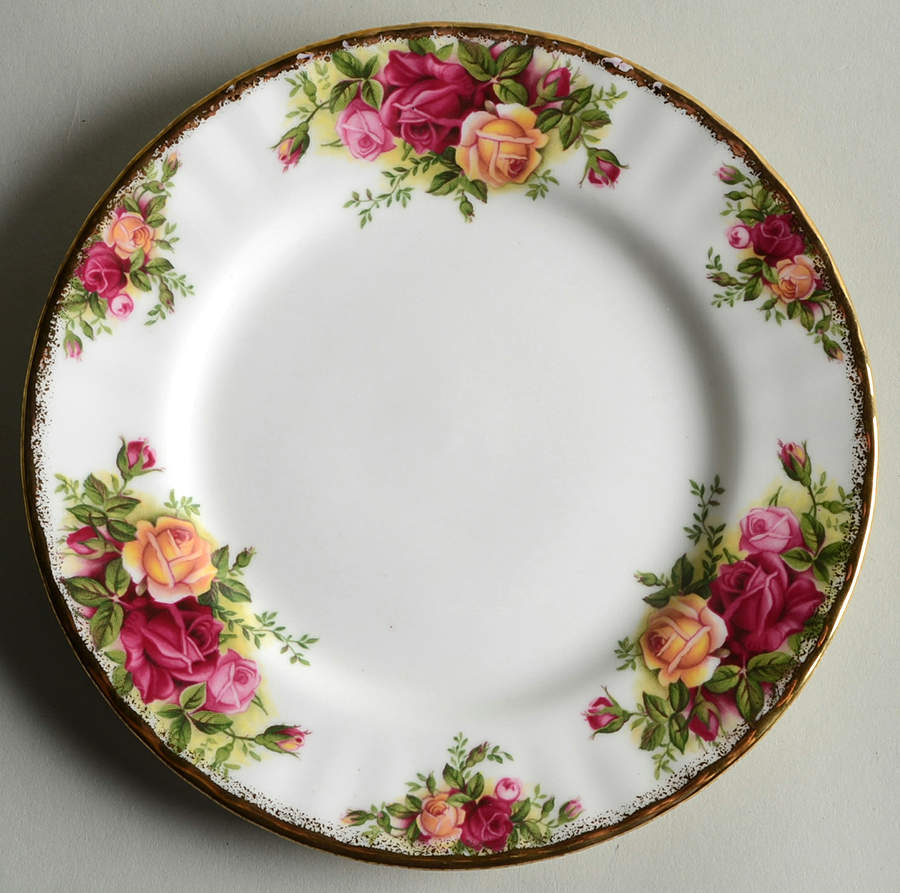 Old Country Roses Dessert/Pie Plate by Royal Albert-1