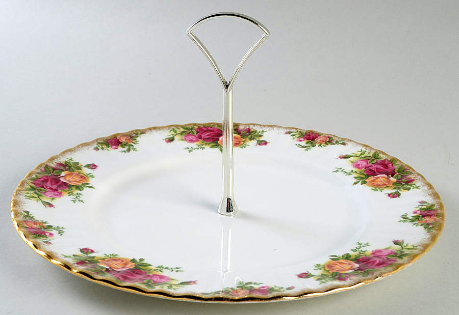 Old Country Roses Round Serving Plate with Handle (DP) by Royal Albert-1