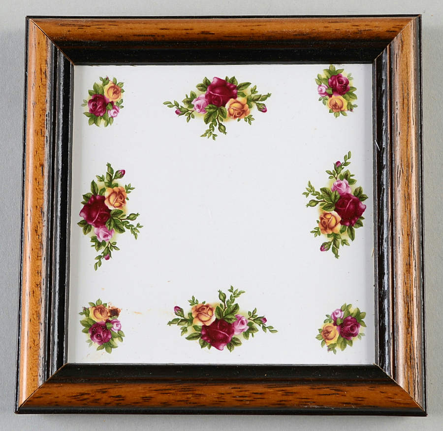 Old Country Roses Ceramic Center Wood Frame Coaster by Royal Albert-1