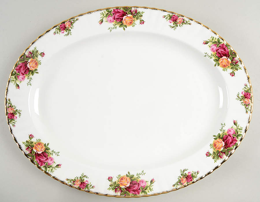 Old Country Roses 16" Oval Serving Platter by Royal Albert-1