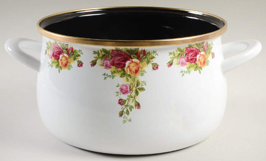 Old Country Roses 3.75 Quart Metal Covered Casserole, No Lid by Royal Albert-1