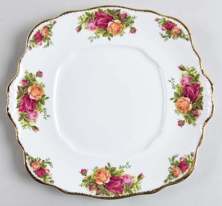 Old Country Roses Square Handled Cake Plate by Royal Albert-1