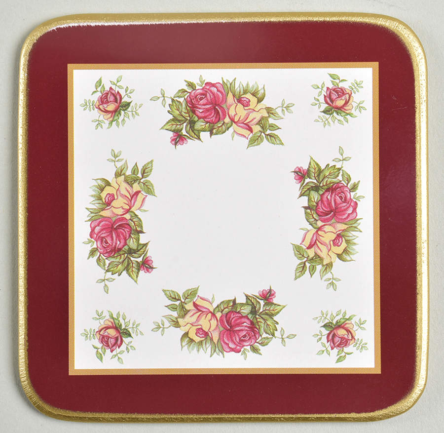 Old Country Roses Square Corkback Coaster by Royal Albert-1