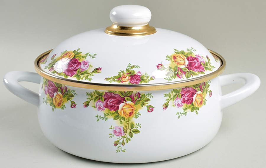Old Country Roses 3 Quart Metal Covered Casserole by Royal Albert-1