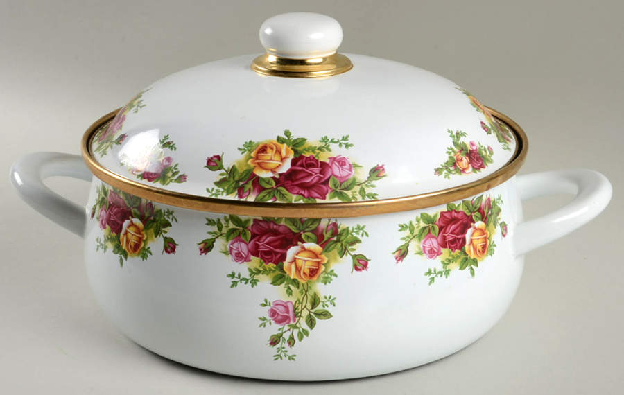 Old Country Roses 5 Qtt Metal Dutch Oven & Lid by Royal Albert-1