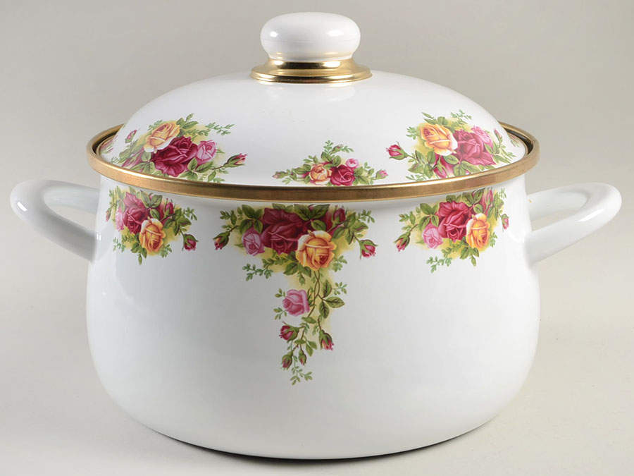 Old Country Roses 3.75 Quart Metal Covered Casserole by Royal Albert-1
