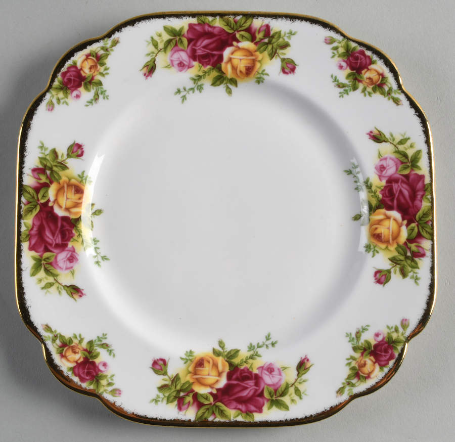 Old Country Roses Square Salad Plate by Royal Albert-1