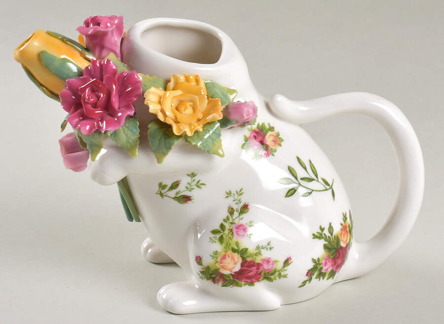 Old Country Roses Figural Teapot No Lid by Royal Albert-1