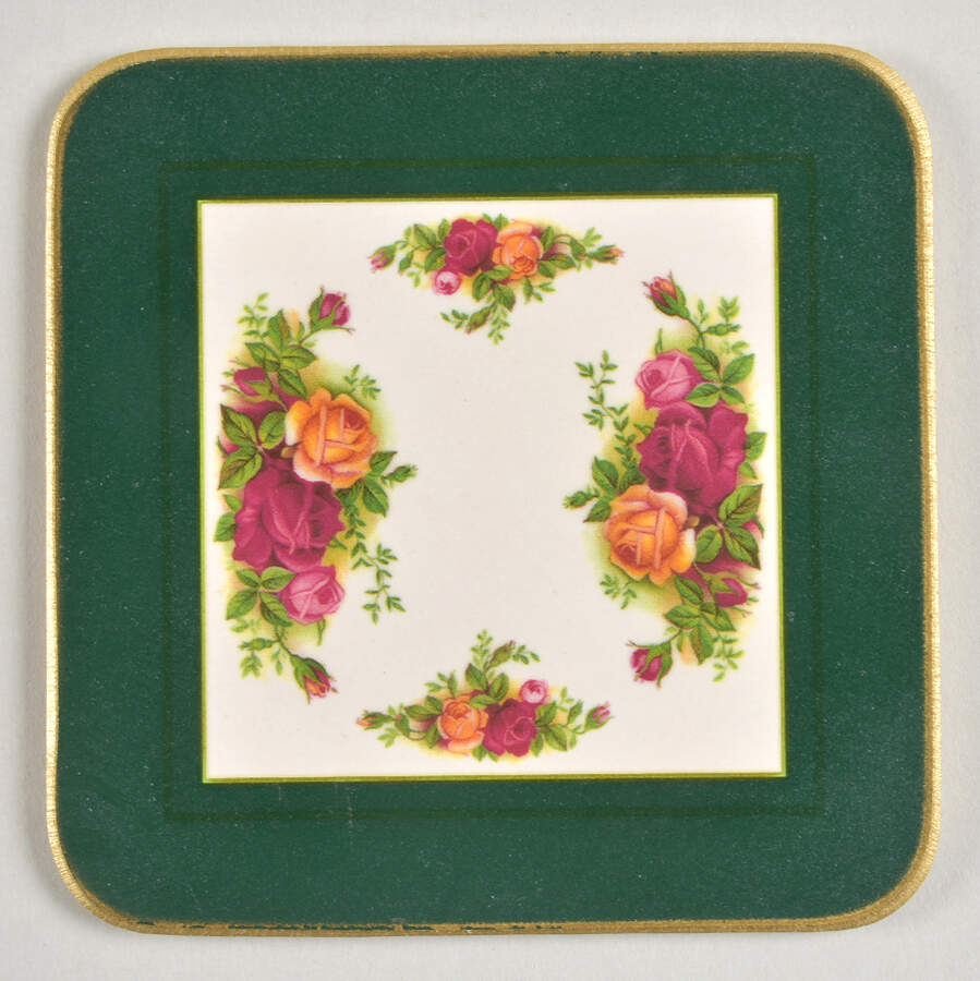 Old Country Roses Square Corkback Coaster by Royal Albert-1