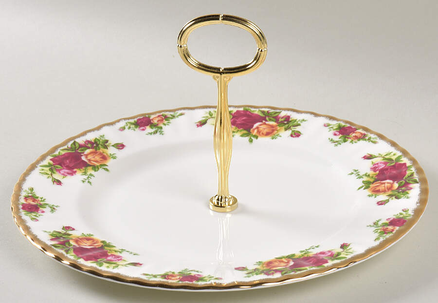 Old Country Roses Round Serving Plate with Center Handle (Dp) Hc by Royal Albert-1