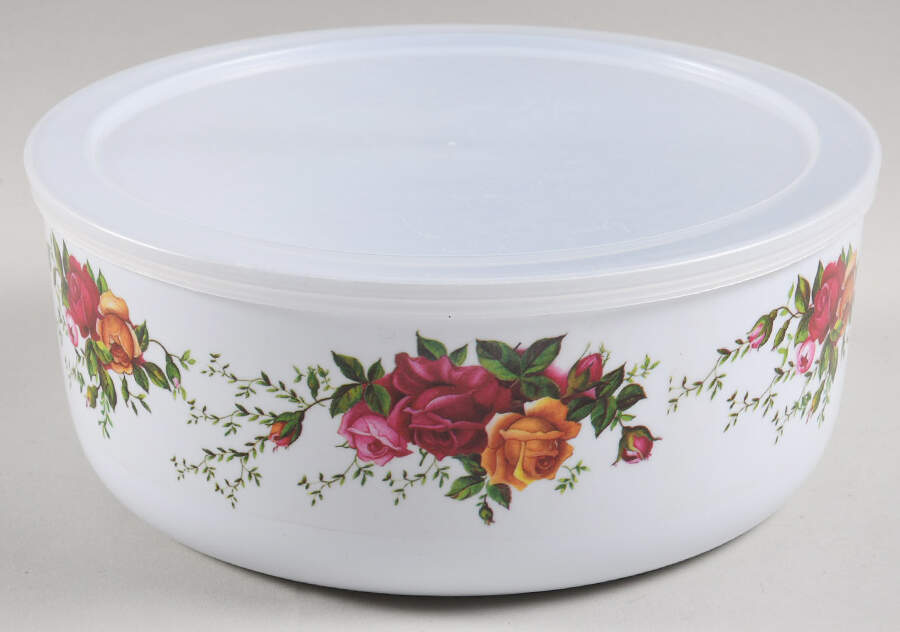 Old Country Roses 7" Round Melamine Bowl & Plastic Lid by Royal Albert-1
