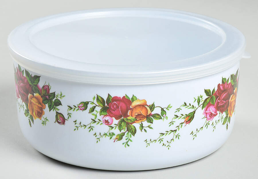 Old Country Roses 5 3/4" Round Melamine Bowl & Plastic Lid by Royal Albert-1