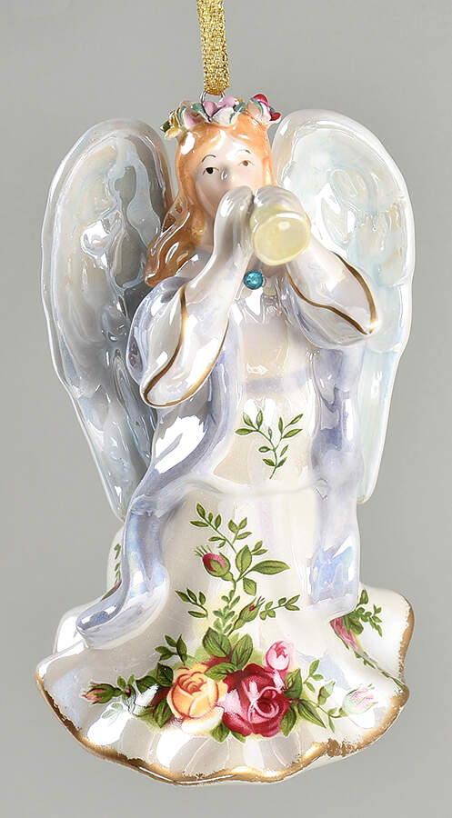 Old Country Roses Musical Angel Ornament by Royal Albert-1