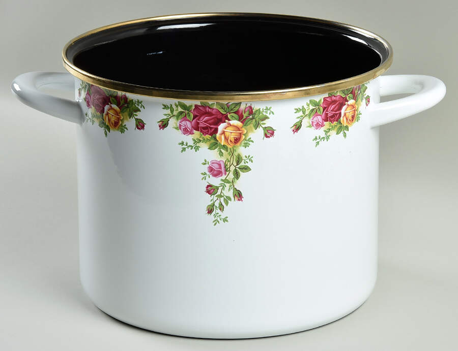 Old Country Roses 10 Qt Metal Stockpot No Lid by Royal Albert-1