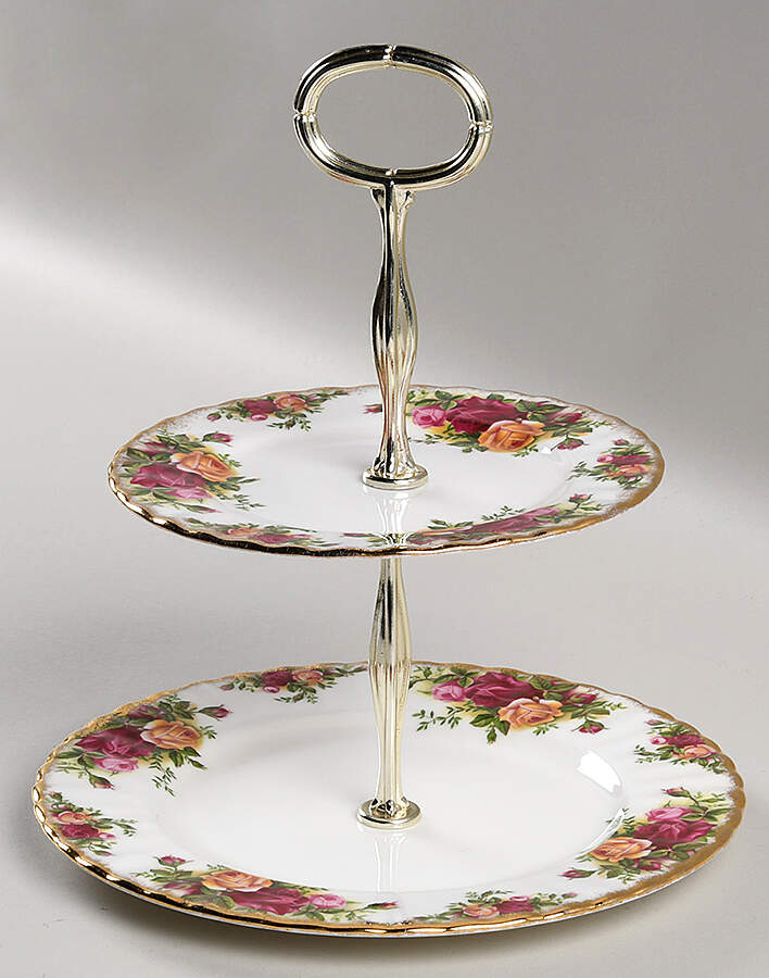 Old Country Roses 2-Tiered Serving Tray (SPM4, BBM1) by Royal Albert-1