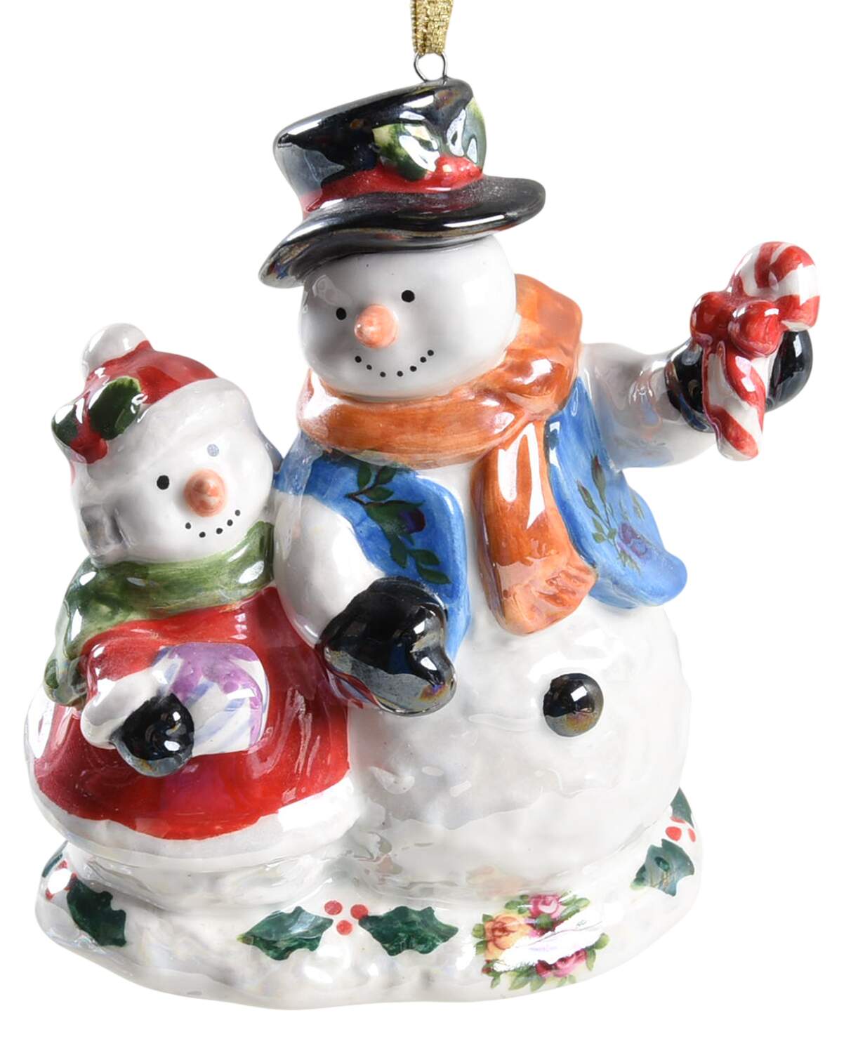 Old Country Roses Snowmen Musical Ornament by Royal Albert-1