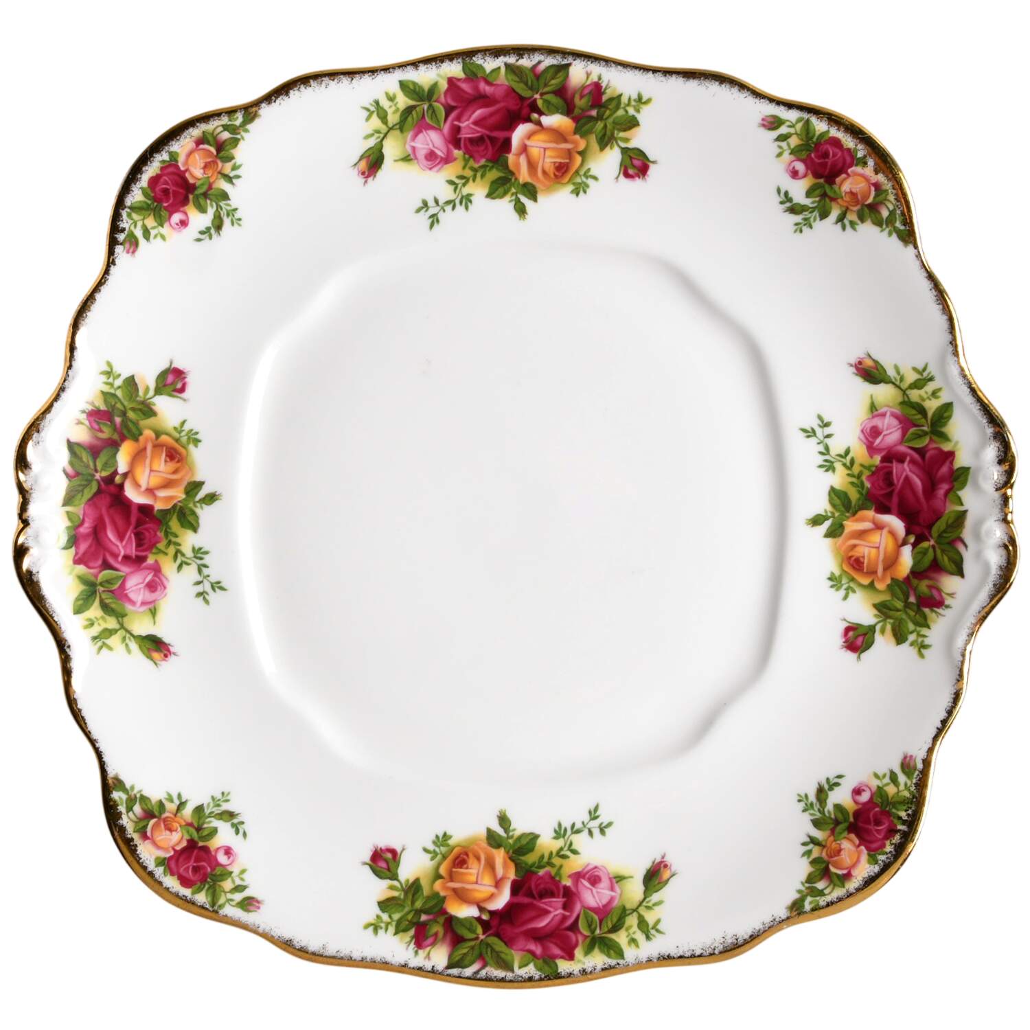 Old Country Roses Square Handled Cake Plate by Royal Albert-1