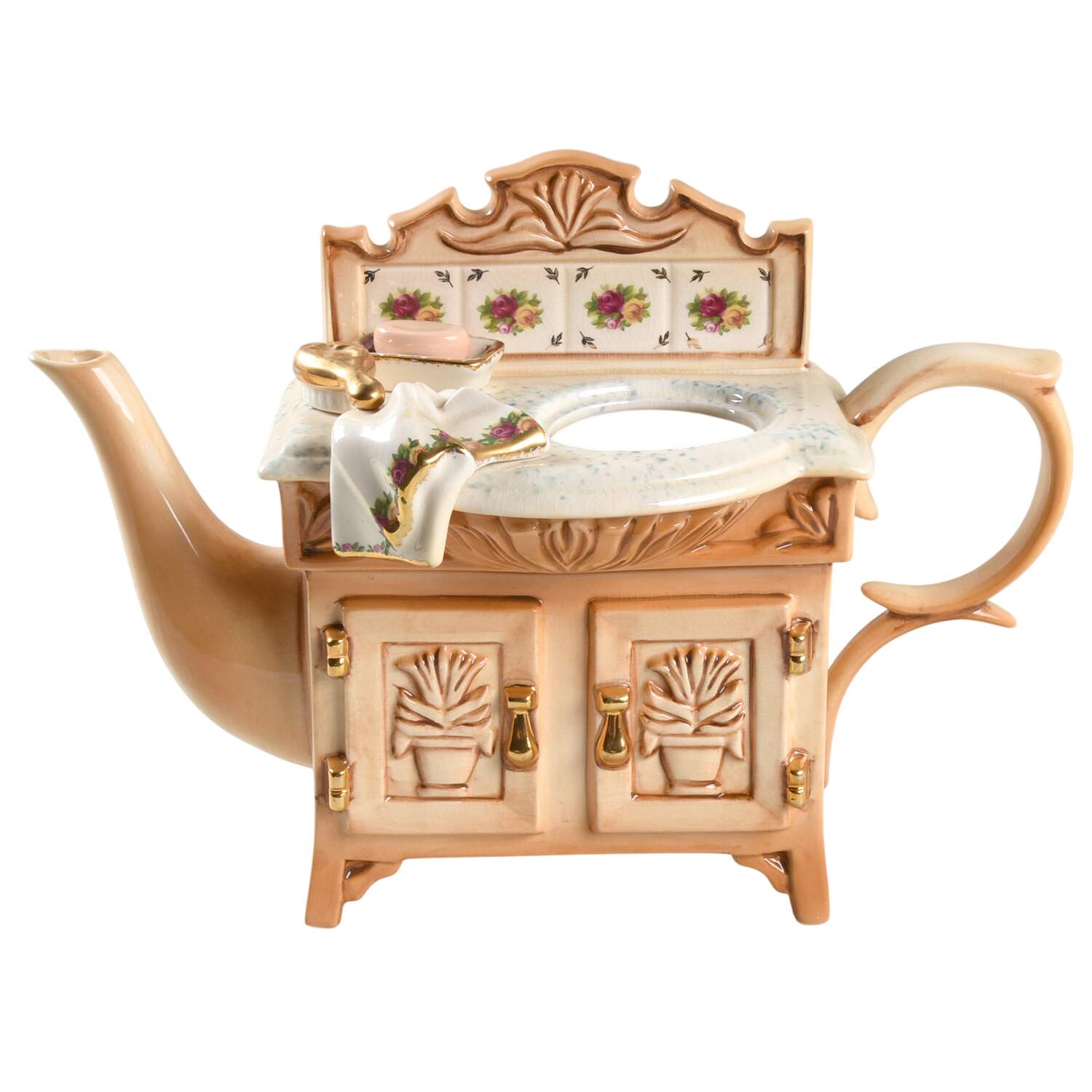 Old Country Roses Figural Teapot No Lid by Royal Albert-1