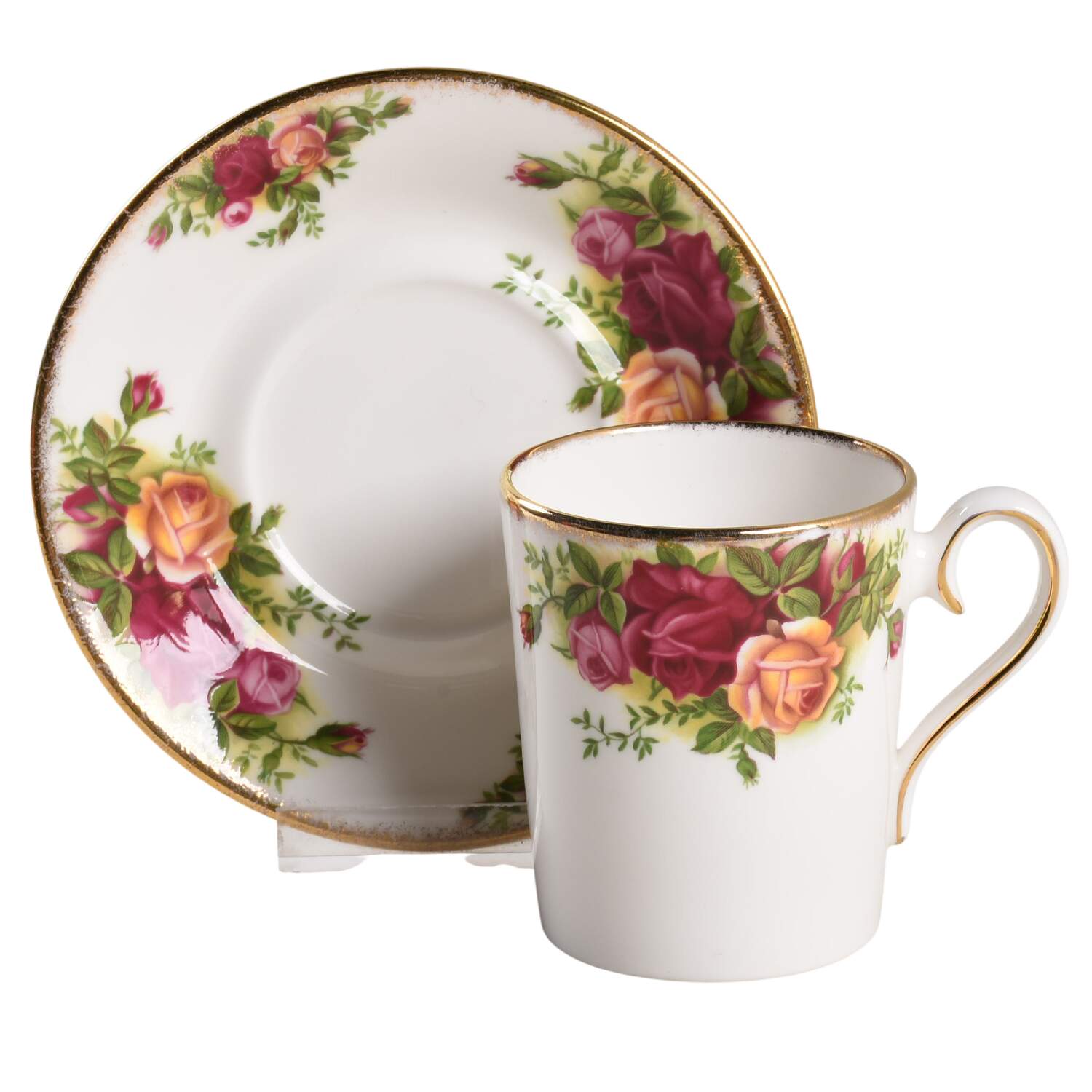 Old Country Roses Flat Demitasse Cup & Saucer Set by Royal Albert-1