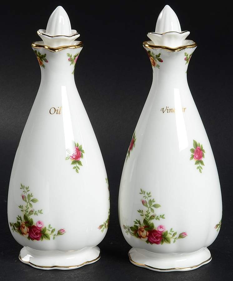 Old Country Roses Vinegar and Oil Set with Stoppers by Royal Albert-1