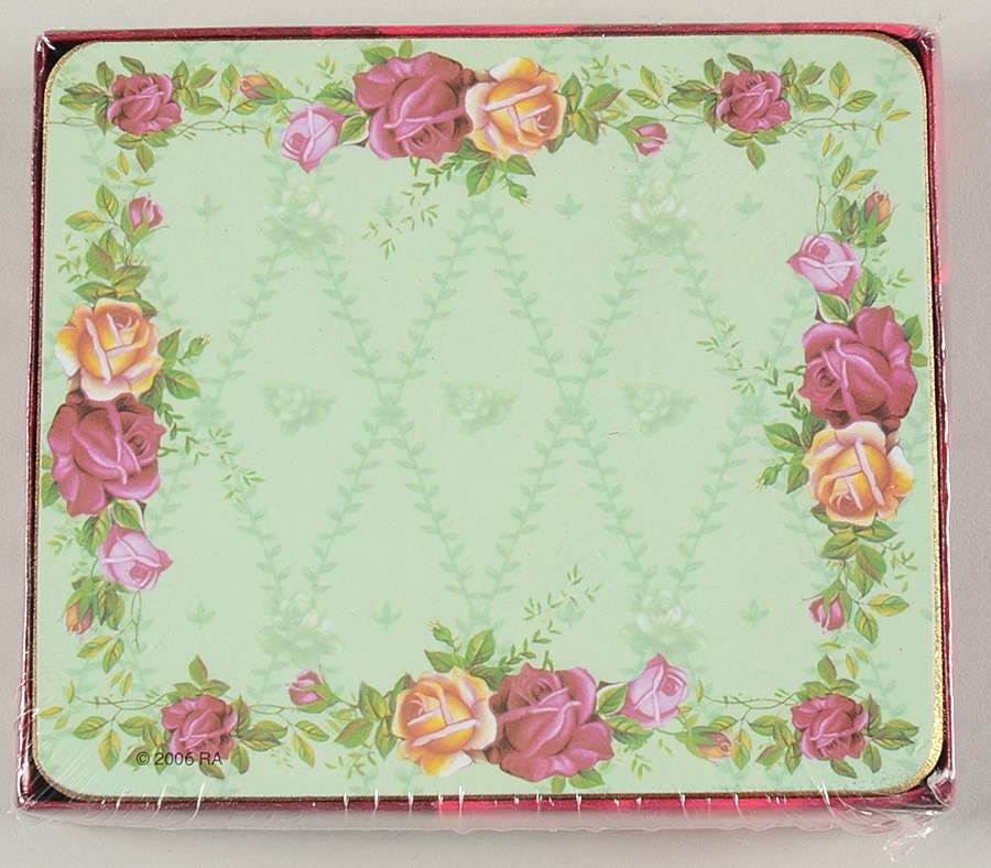 Old Country Roses Square Corkback Coaster - Set of 6 by Royal Albert-1