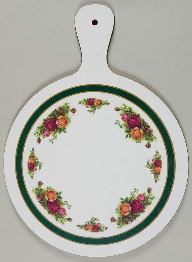 Old Country Roses Wood Round Handed Cutting Board by Royal Albert-1