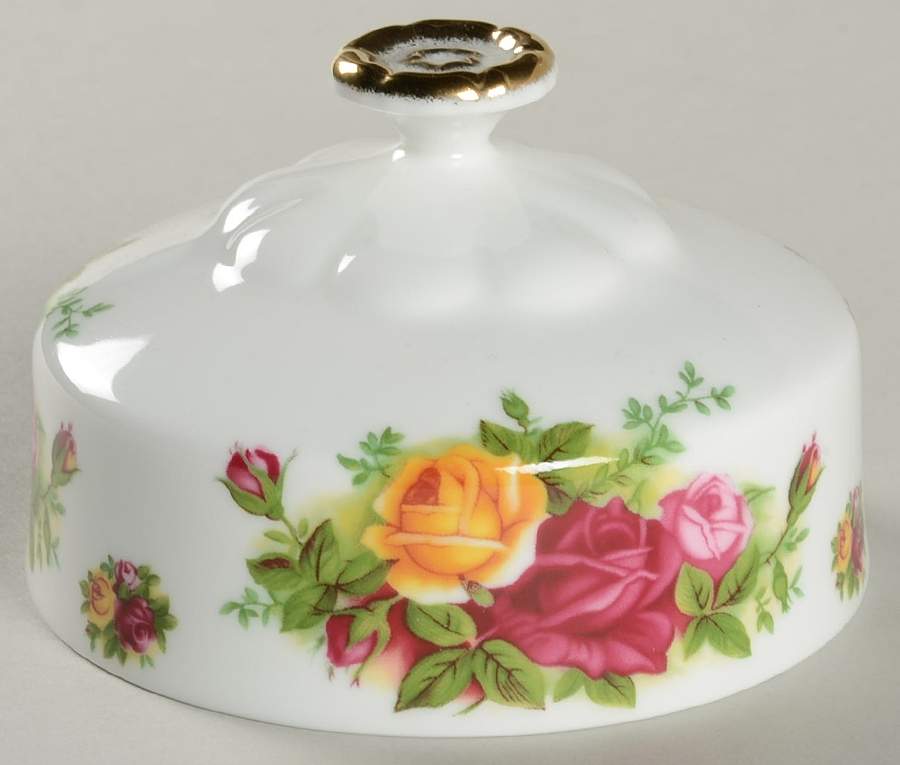 Old Country Roses Lid for Round Butter (Uses Bread & Butter Plate) by Royal Albert-1