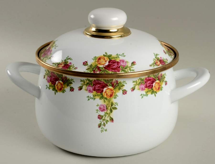 Old Country Roses 2 Quart Metal Covered Casserole by Royal Albert-1