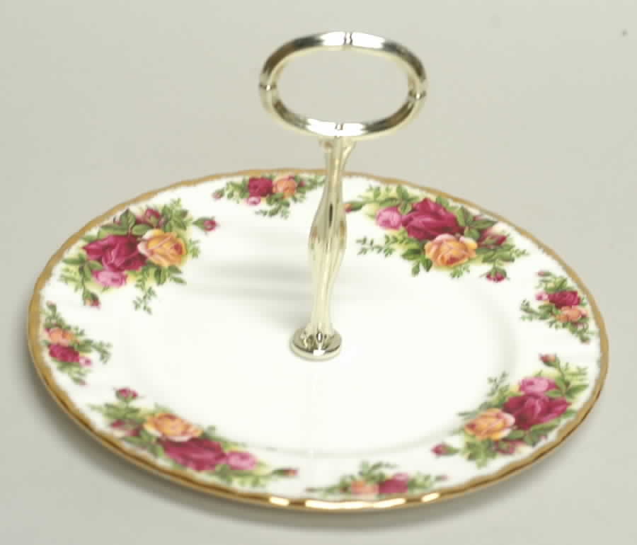 Old Country Roses Round Serving Plate with Handle (SP) by Royal Albert-1
