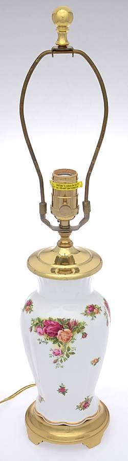 Old Country Roses 21" Electric Lamp No Shade by Royal Albert-1