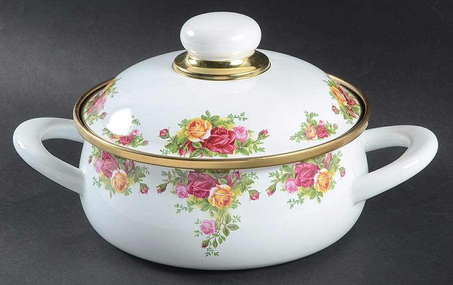 Old Country Roses 1.25 Quart Metal Covered Casserole by Royal Albert-1