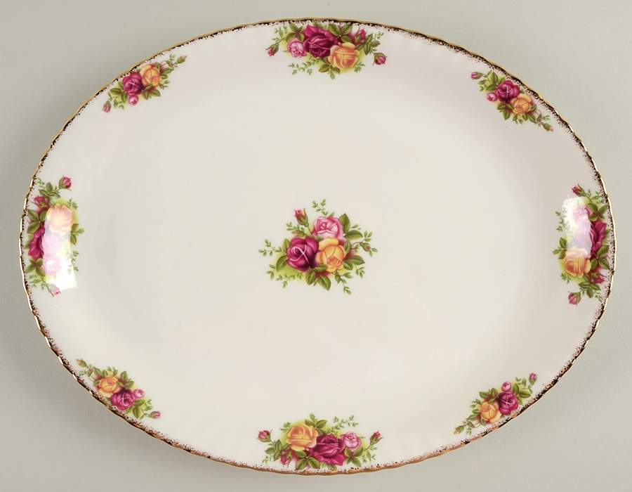 Old Country Roses 13" Oval Serving Platter by Royal Albert-1