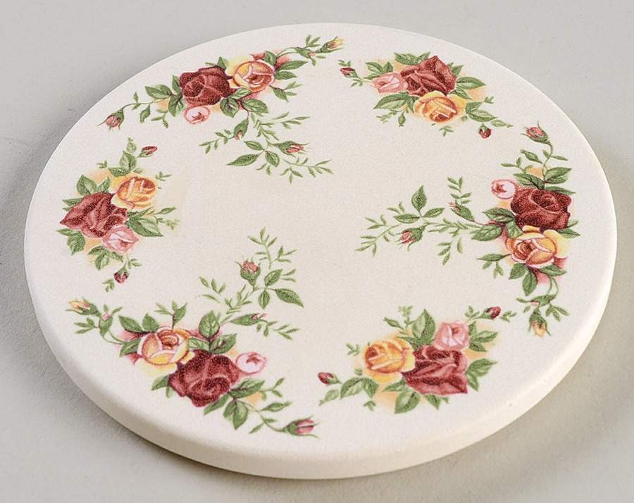 Old Country Roses Round (Thirsty) Stone Coaster by Royal Albert-1