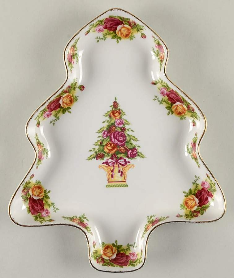 Old Country Roses Large Tree Shaped Dish by Royal Albert-1