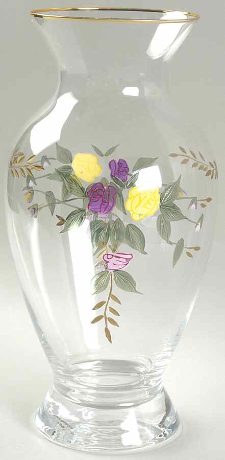 Old Country Roses 10" Hand Painted Glassware Vase by Royal Albert-1
