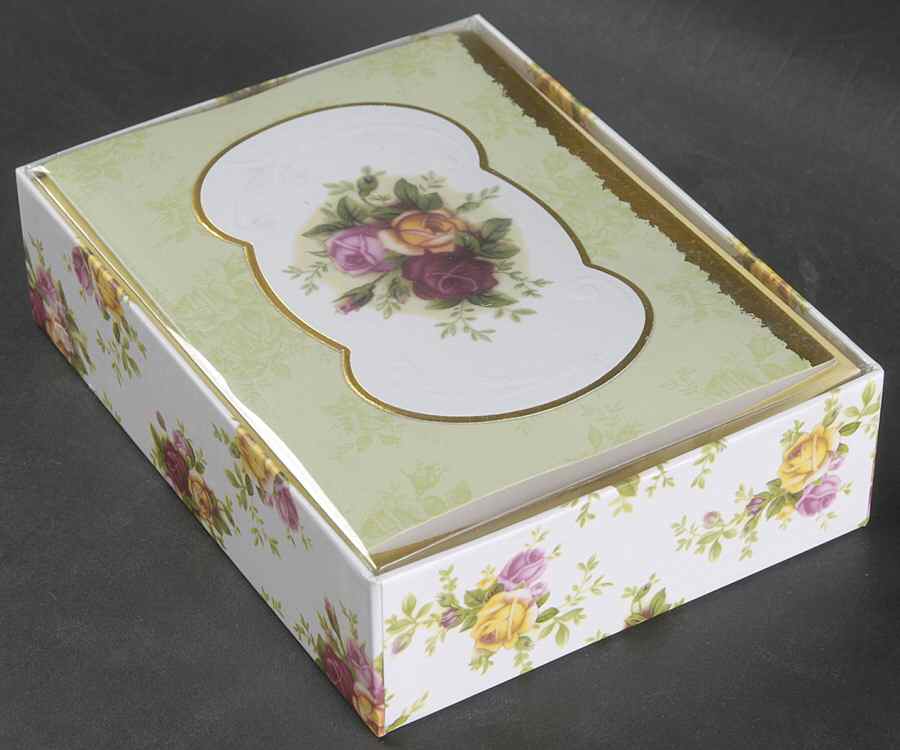 Old Country Roses Embellished Paper Note Cards (Package) by Royal Albert-1