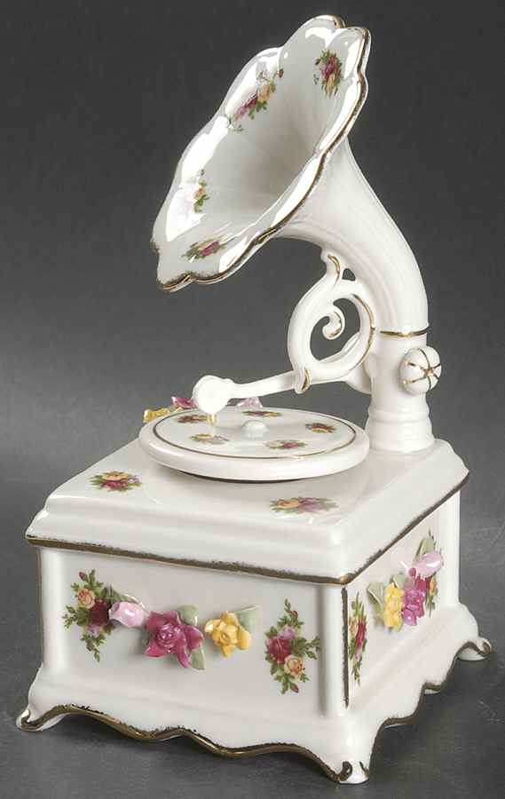 Old Country Roses Musical Antique Record Player by Royal Albert-1