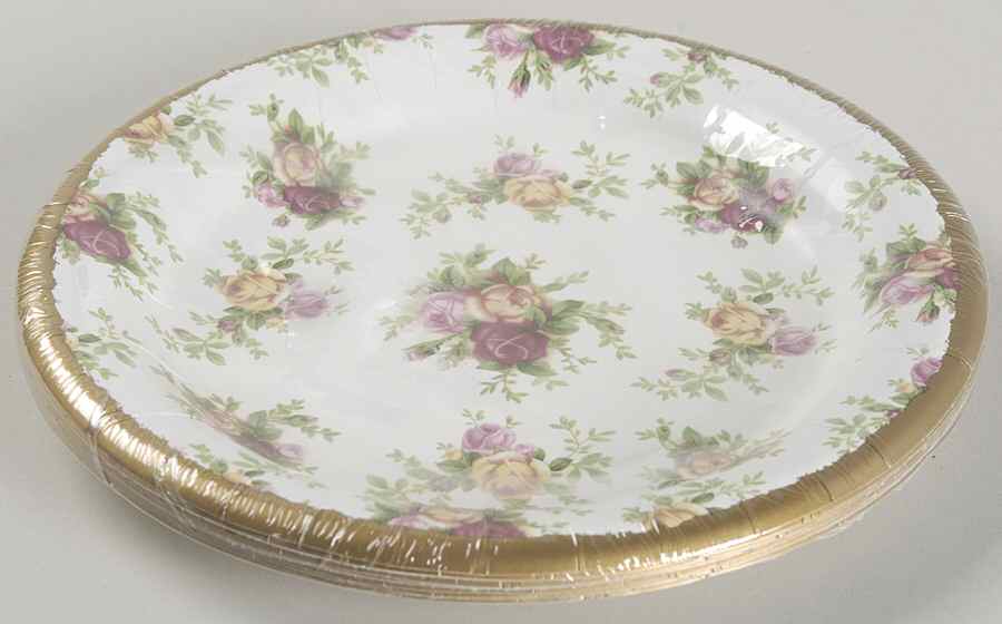 Old Country Roses (Pack of 8) Paper Luncheon/Dessert Plates by Royal Albert-1