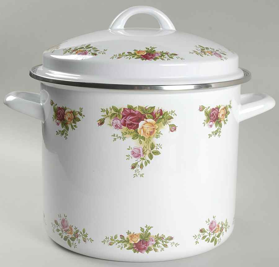 Old Country Roses 8 Quart Metal Stockpot & Metal Lid by Royal Albert-1