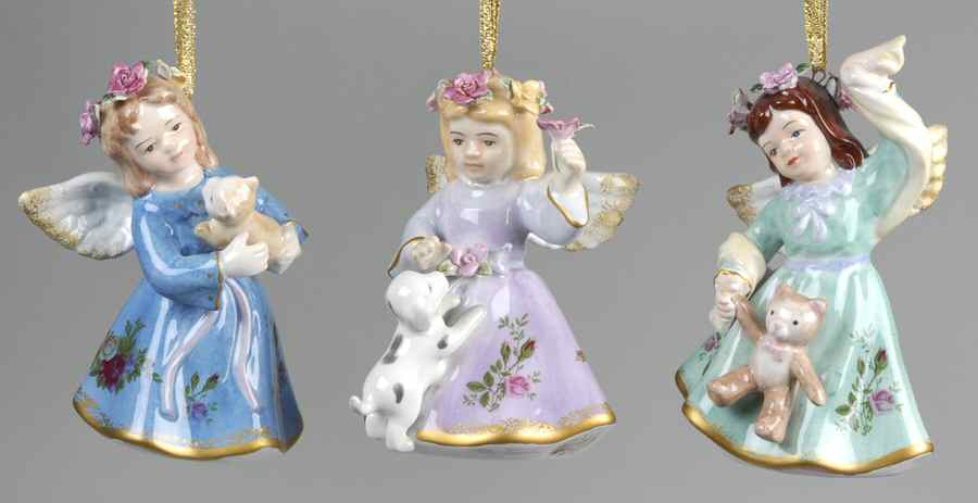 Old Country Roses (Set of 3) Angel Musical Ornaments by Royal Albert-1