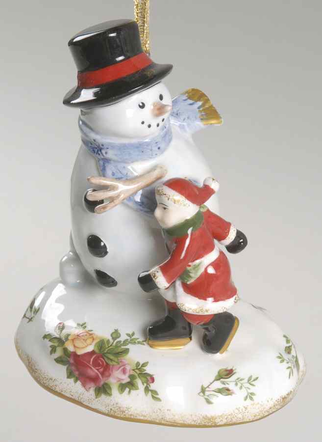 Old Country Roses Snowmen Musical Ornament by Royal Albert-1